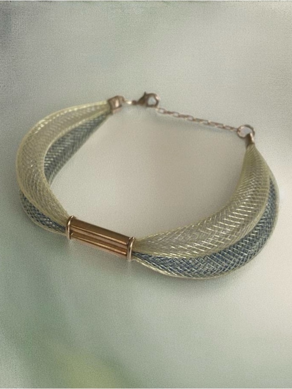 Gold-Tone & Green Mesh Tube Bracelet - Women Jewelry Blaithin Ennius